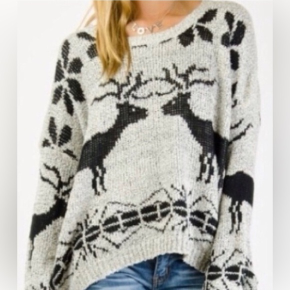 FLASH SALE REINDEER SWEATER in GRAY or BLK Avail in S/M M/L and XL✨ - Picture 8 of 8
